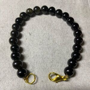Obsidian bead bracelet handmade